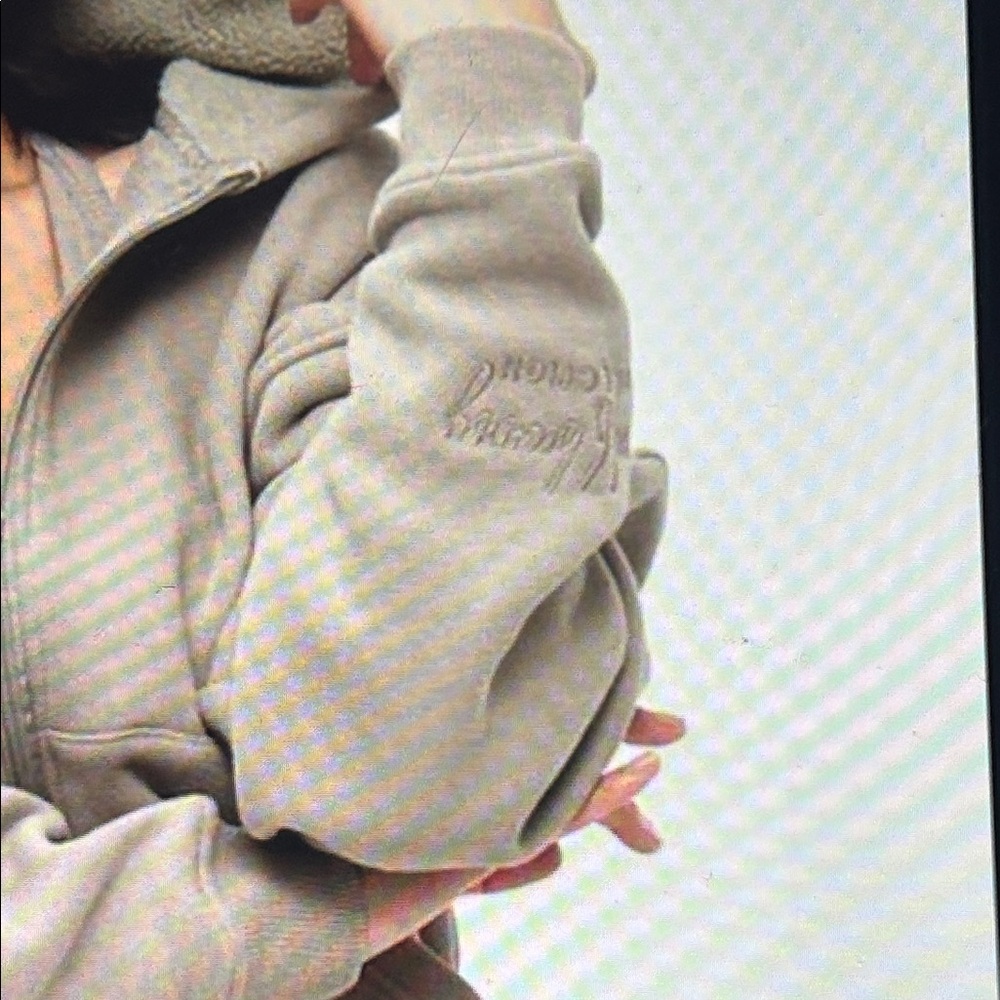 BuffBunny Neutral Zip-Up Hoodie in Light Taupe - Picture 3 of 8